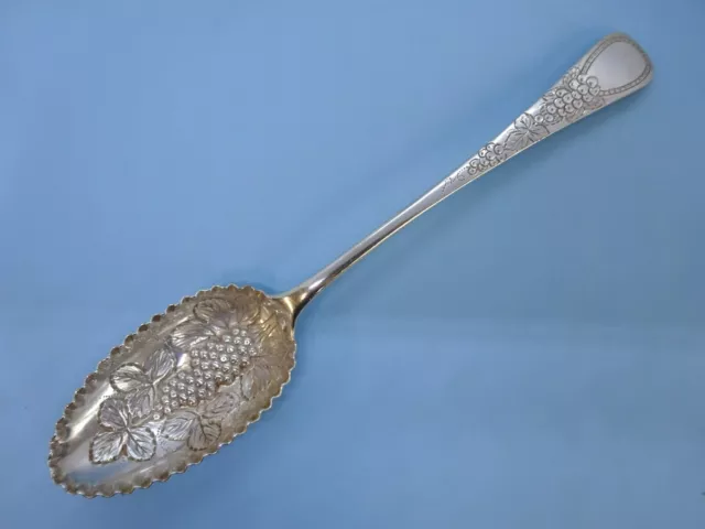 GEORGE III Solid SILVER OE Berry Table Spoon 'GRAPES' London 1791