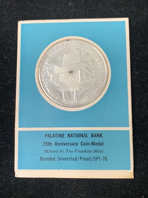 1969 Palatine National Bank Palatine, IL 25th Anniversary Bronze Medallion