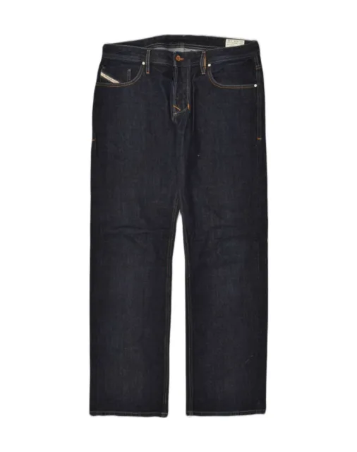 DIESEL Mens Larkee Regular Straight Jeans W34 L32 Navy Blue Cotton QL11