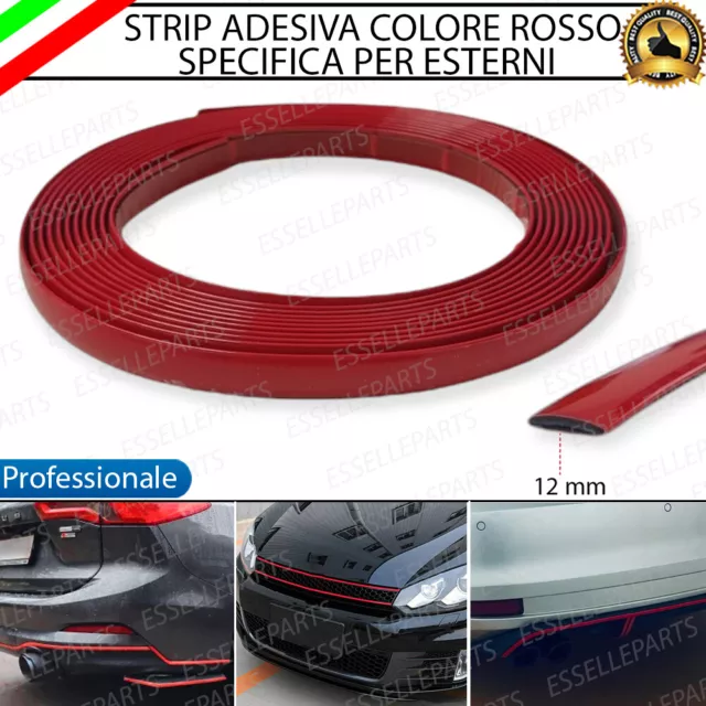 PROFILO ADESIVO ROSSO PER AUDI Q6 5 Metri X 12 MM