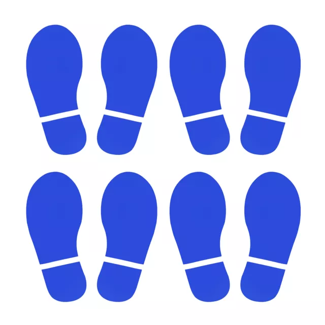 5.9x2.5" Fußabdrücke Boden Aufkleber 4 Paare PVC Schuhe Fußabdruck Deko Blau