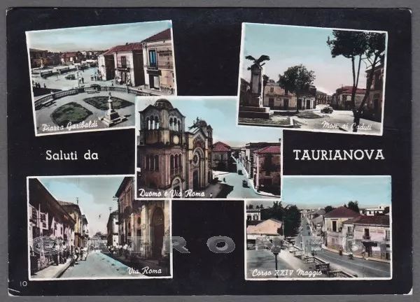 REGGIO CALABRIA TAURIANOVA 03 SALUTI da... Cartolina FOTOGRAFICA viagg. 1957