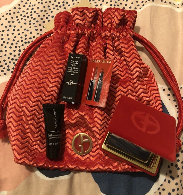 GIORGIO ARMANI  beauty Lip Power Lipstick & Primer And Mirror Set New