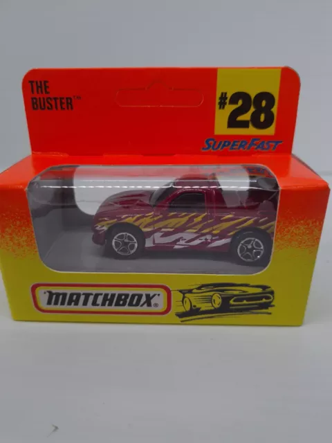 Vintage MATCHBOX 1-75 SERIES SUPERFAST MB #28 THE BUSTER PICK UP Red New In Box