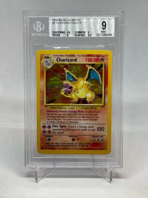 Pokemon Base Set Unlimited Charizard Holo - BGS 9 Mint 4/102 - English WOTC Card