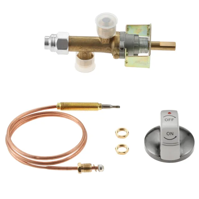 Brass Propane Gas Control Valve Assembly & 23.62in Thermocouple Kit for Fire Pit