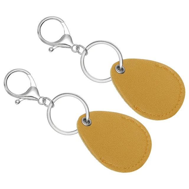 Portachiavi in pelle, 2 pz portachiavi in pelle poliuretano portachiavi, giallo