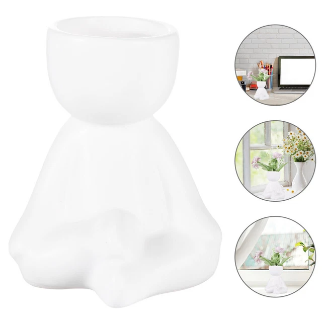 INNA-Glas Vaso Da Fiori In Ceramica, Colore Argento, Forma Conica, 17x14 Cm - Ideale Per Orchidee Phalaenopsis - 2