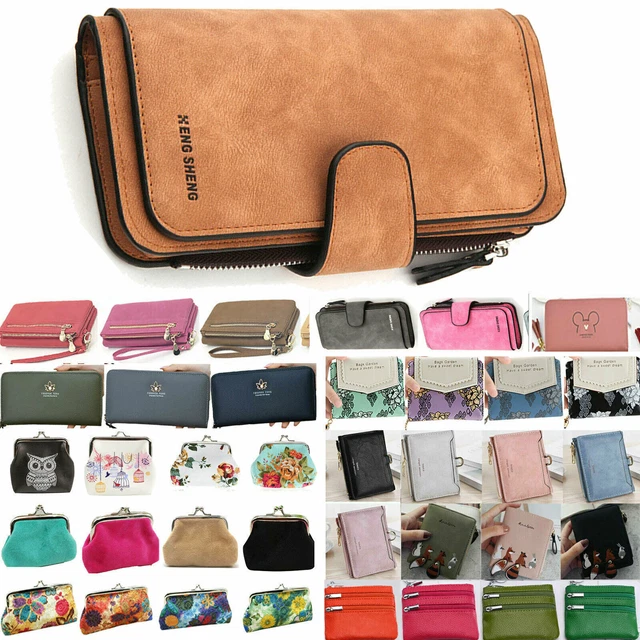 Wallet Small Bifold Wallet WomenLeather  Short/Long Purse Coin Card Holder Women