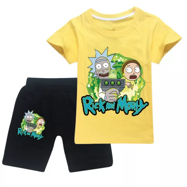 Nuovi pantaloncini ragazzi ragazze Rick and morty t-shirt estate casual set bambini regalo di compleanno 11