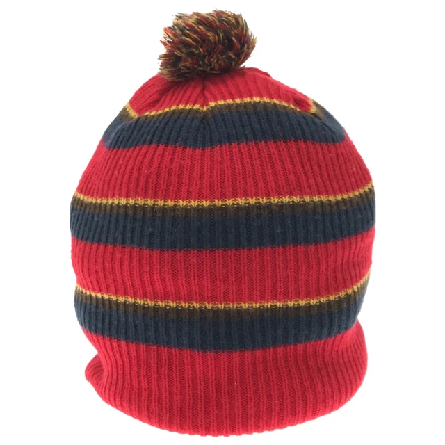 Supreme 17Aw Big Stripe Beanie Knit Hat Red 54159