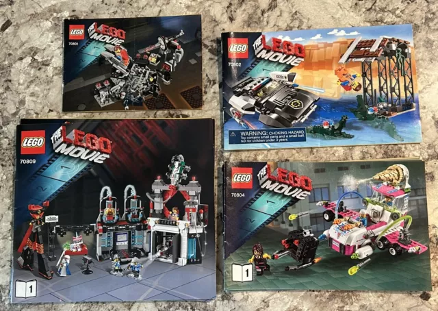 Lego - Lot of 4 Lego Movie Lego Sets - 70802, 70801, 70804, 70809 Evil Lair ++