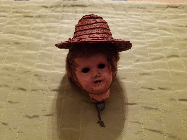 Rare Tête De Poupée Ukrainienne En Bois Sculpté - 18-19ème Siècle, Collection