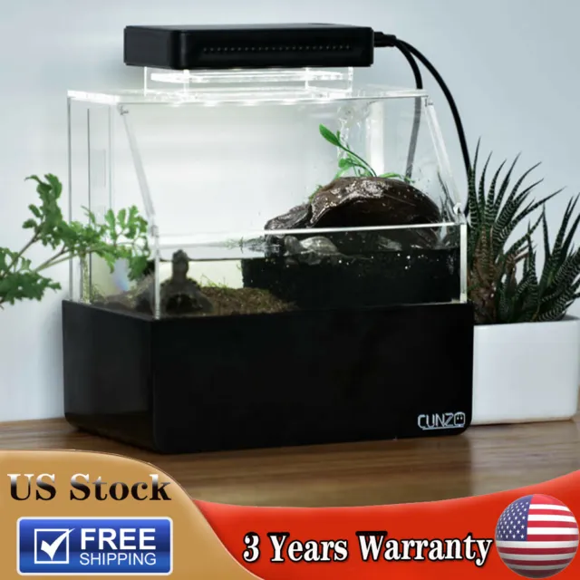 Desktop USB Mini Aquarium Fish Tank Black With Mute water pump LED Lamp Light