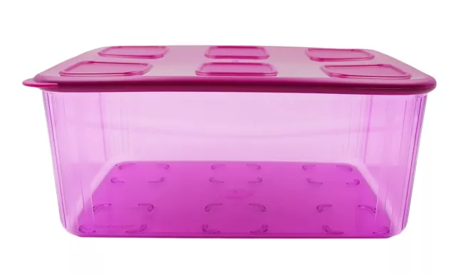 Tupperware Purple Fresh N Clear Clearmate Large 1.6L 2.5L Food Containers Set 3