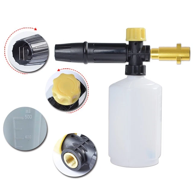 Car Wash Snow Foam Lance Pot Nozzle Washer Cleaner with Soap Dispenser Bottle