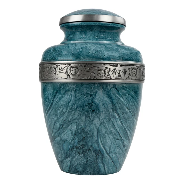 Urns for Ashes Adult Large Cremation Human Funeral Memorial Blue Milano Marble