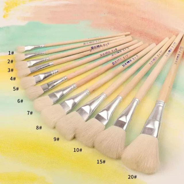 Wooden Artist Wooden Brush Set Gold Silver Watercolor Painting
