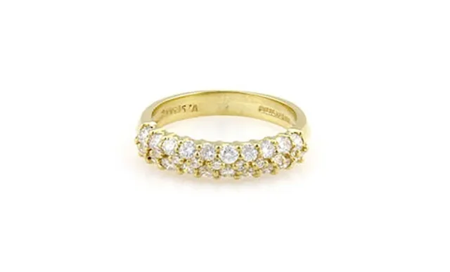 4945 Jose Hess 1.30ct Diamond 18k Yellow Gold Wedding Band Ring Size 7