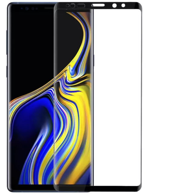 Pellicola In Vetro Temperato Curvo Per Samsung Galaxy Note 9 Vetrino Protezione