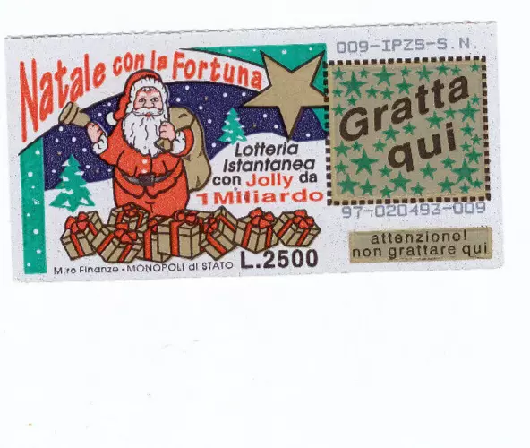 Gratta E Vinci  Nuovo Nn Grattato 1996 Natale Con La Fortuna Lotto 97 Da L. 2500