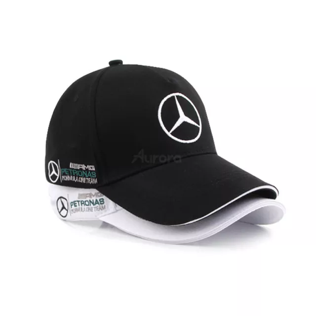 Men's Cap Hat Baseball Adjustable Mercedes Benz AMG Petronas Black/White 2