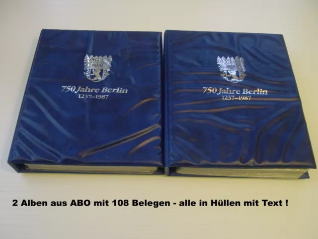 108 verschiedene Belege 750 Jahre Berlin aus ABO + 2 Alben aus Sammlernachlaß !!