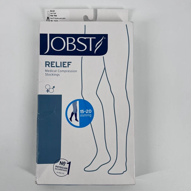 Alivio de compresión hasta la rodilla JOBST, 15-20 mmHg punta abierta unisex L beige