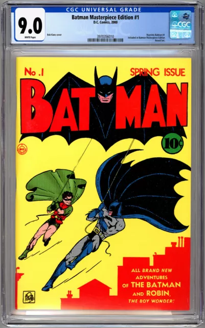 Batman #1 Cgc 9.0 Bob Kane & Jerry Robinson Art Masterpiece Edition Reprint 2000