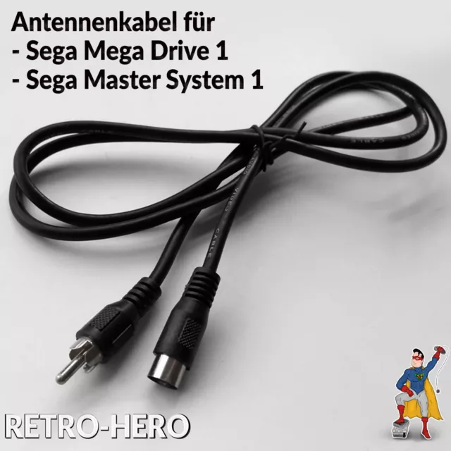 Antennenkabel für Sega Mega Drive 1 & Master System 1 TV Kabel Videokabel RCA AV