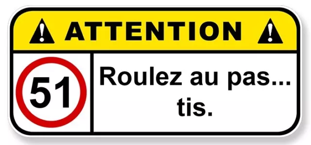 ATTENTION DANGER ROULEZ AU PASTIS HUMOUR FUN DRIFT JDM 12cm  STICKER  PF133