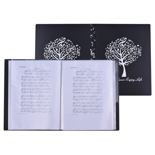 A4 Binder Buy Music Sheet Folder Song File Clef Paper Storage Documents Holder Bag, Blank Plastic Concert Choral Folder A 4 20 Pages 40 Pockets For Musicians And Band Writable And 180
