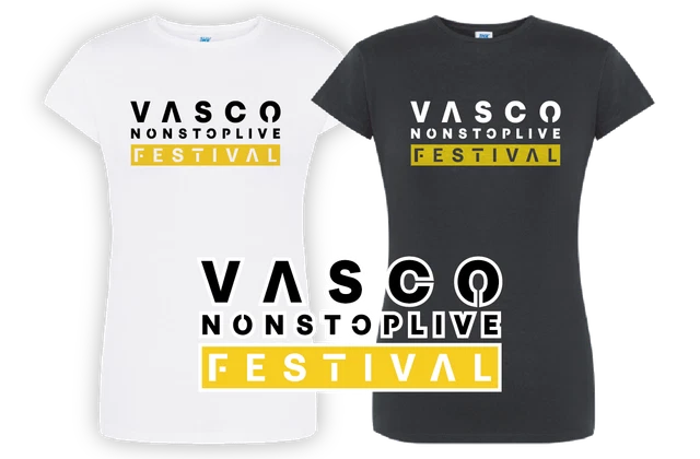 T-Shirt Vasco Rossi Donna "Nslf" T Shirt Maglietta Musica Rock - 100% Cotone