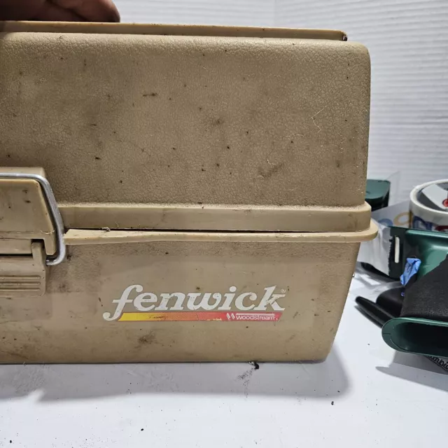 VINTAGE FENWICK TACKLE Box Hard Case Model #1080 Tan With Some