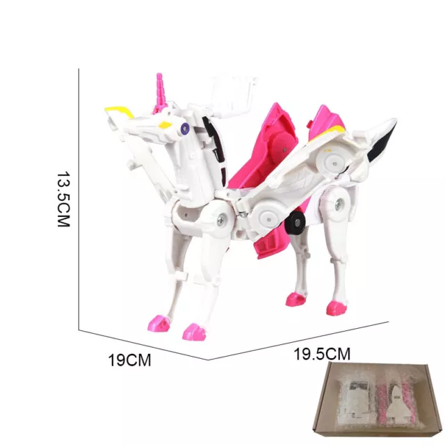 Unicorn Deformation Transformers Action Figures Robot Vehicles Car Girls Toys 3