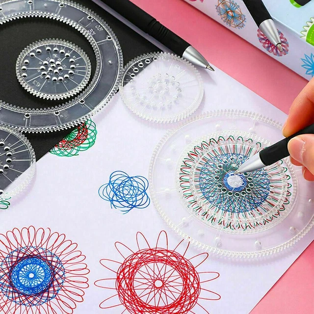 LEAZZLE Spirograph,28 Pezzi Kit Righello Disegno Ingranaggi, Spirografo