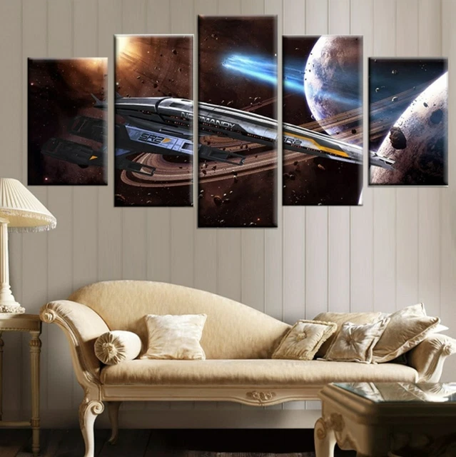 5Pcs Wall Art Canvas Painting Picture Home Decor Abstract Mass Effect Normandy