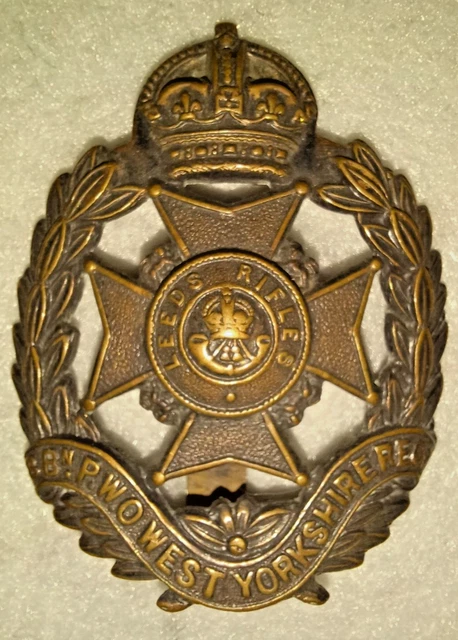 7TH/8TH BATTALION LEEDS Rifles West Yorkshire Regiment Cap Badge ...