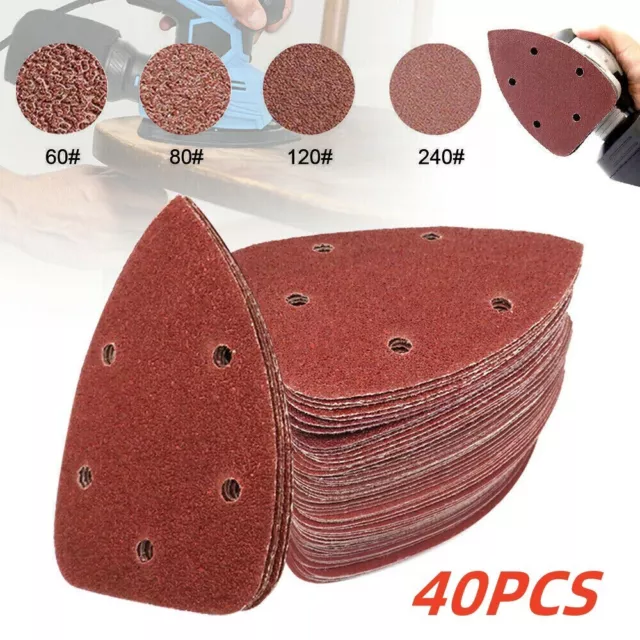 40X Mixed Mouse Sanding Sheets For Black and Decker Palm Sander Pads Sandpaper