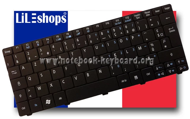 Clavier AZERTY Français Neuf Pour Acer Aspire MP-10K36F0-9201W AEZYWF00010 ZYW - Noir
