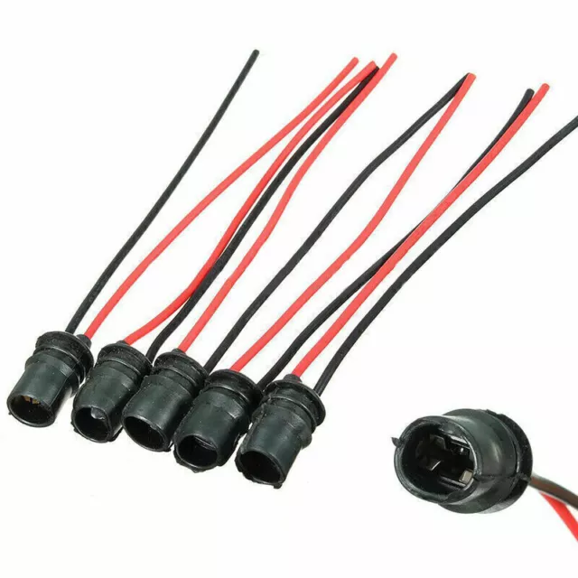 10Stk T10 LAMPEN FASSUNG REPARATUR SOCKEL BIRNE STECKER STANDLICHT KABEL GUMMI