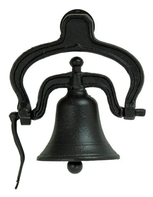 Vintage Style Wall Mount Small Cast Iron Dinner Farm Bell Outdoor Church School
