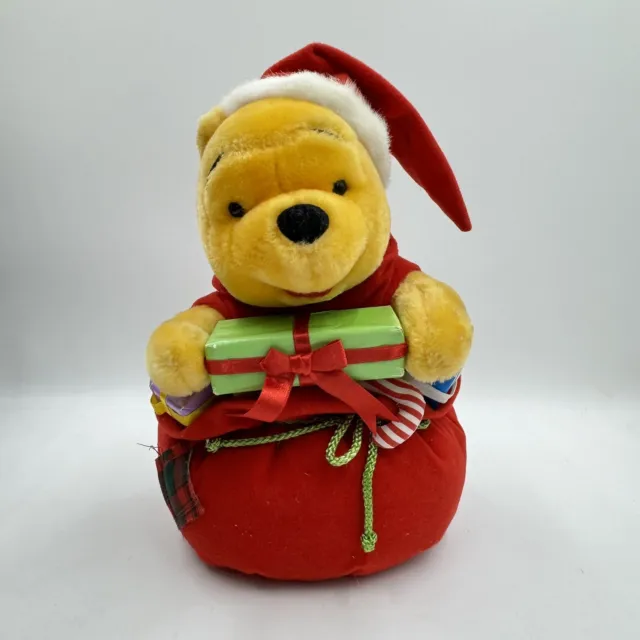 Vintage Telco Winnie the Pooh Motion-ette Animated Christmas Santa Figure Plush