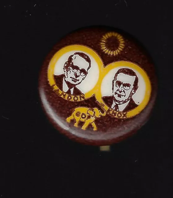 1936 Alf Landon Frank Knox Jugate Presidential Campaign Button Kansas Sunflower