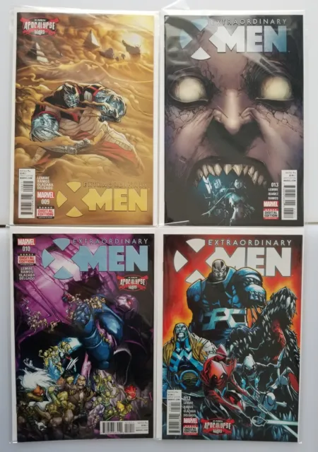 Lot of 4 Extraordinary X-Men Comic Books issues 9 10 12 13 Apocalypse War NM