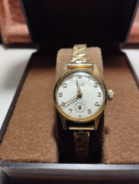 Montre Femme Vintage Mécanique - 15 Rubis - Boîtier Plaqué Or - Cadran Crème - Bon état De Marche
