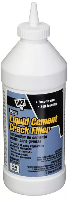 DAP 37584 Liquid Cement Crack Filler, 1 Quart, Gray