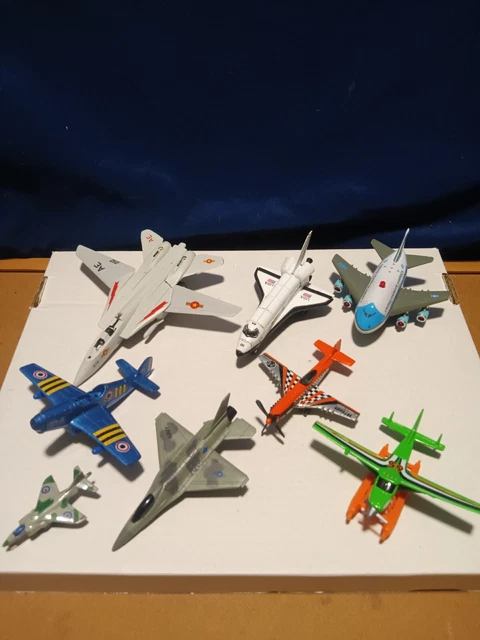 Diecast Airplane Lot. Matchbox Cessna Caravan Stunt Plane F-16 Falcon Shuttle