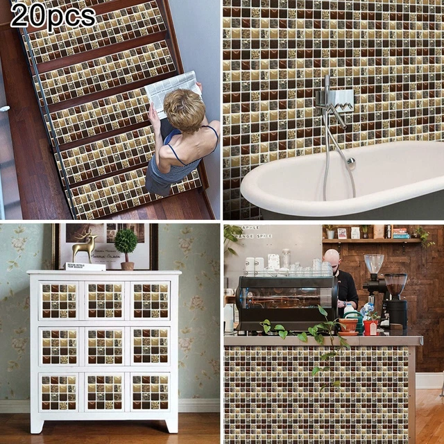 2 adesivi per piastrelle in marmo, adesivi murali autoadesivi 3D 30,5 * 30,5 cm, stacca e incolla, per cucina bagno | Leroy Merlin