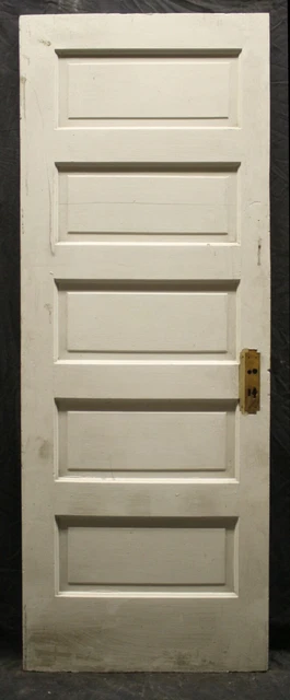 28.5"x78" Antique Vintage Old Wood Wooden Interior Closet Pantry Door 5 Panels